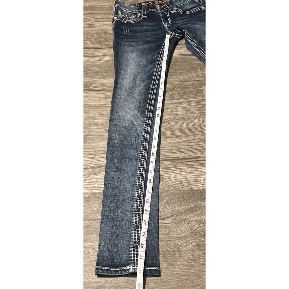 Rock Revival Jessica Flap Pocket Embroidered Low Rise Skinny Jeans SZ 24 (25x31) - Picture 9 of 10